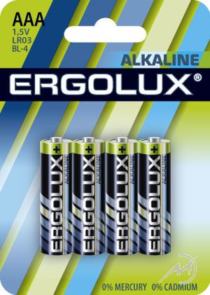 Элемент питания Ergolux LR03/286 BL4