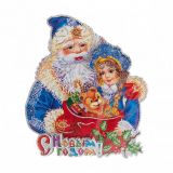 Наклейка новогодняя "Дед Мороз и Снегурочка" 3D 20*23 см (1/1000) "Волшебная страна"