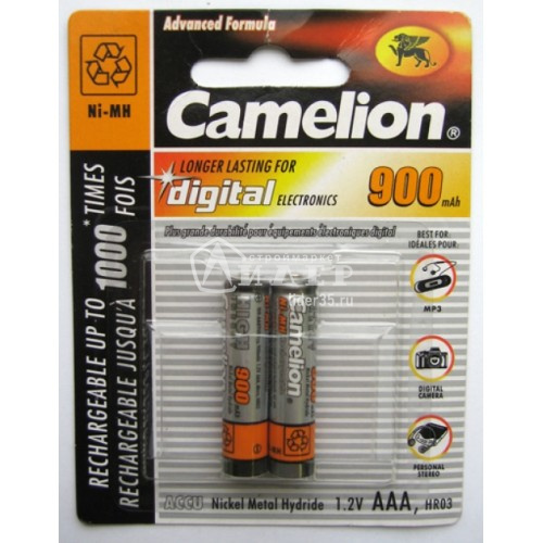 Аккумулятор Camelion R03 900mAh Ni-MH ВL-2 (блист.2шт) 