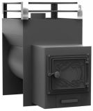Печь банная ЖАРА-Стандарт 500У с т.к. 250мм; с т.э. (чугунная дверка) 10-26м3 