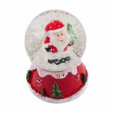 Сувенир новогодний Снежный шар "Санта с елкой" 4,5*4,5*6,2 см (1/12/96)