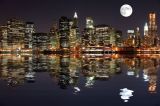 3D Фотообои "Луна над ночным городом" G006 на флиз.осн. (300см*240см) (Песок)