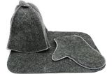 Набор из 3-х предметов Classic gray (шапка, коврик, рукавичка) бацькина баня