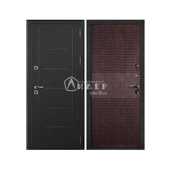 Двери металлические 2050х860х102 ДК ТЕРМАЛЬ (левая) сталь1,5мм,2замка, 3конт.упл., терморазрыв,венге