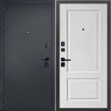 Двери металлические 2050х860х90 ДК БРЕСТ (левая) сталь1,2мм,,2замка, сереб.ант, МДФ 10мм. цвет белый
