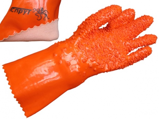 Перчатки рыбообработчика/ банные оранж.