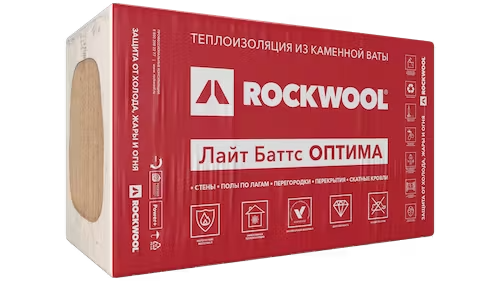 Теплоизоляция Rockwool Лайт Баттс Оптима 1000х600х50 (0,3м3) 6м2 /20/