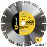 Алмазный диск по арм.бетону 230x10х2.6x22.23мм GRAFF серия Expert