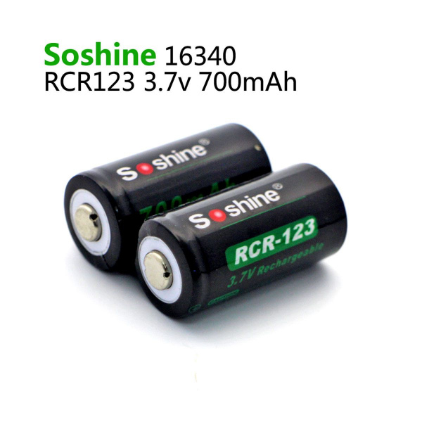 Аккумулятор  Li-Ion Soshine 16340ЗР - 3,7 V - 700 mAh перезаряжаемый (с защитой)