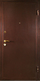 Двери металлические 2050х960х50х2мм. металл/металл коричневая,мин.вата,1 замок,ручка нажимная,правая