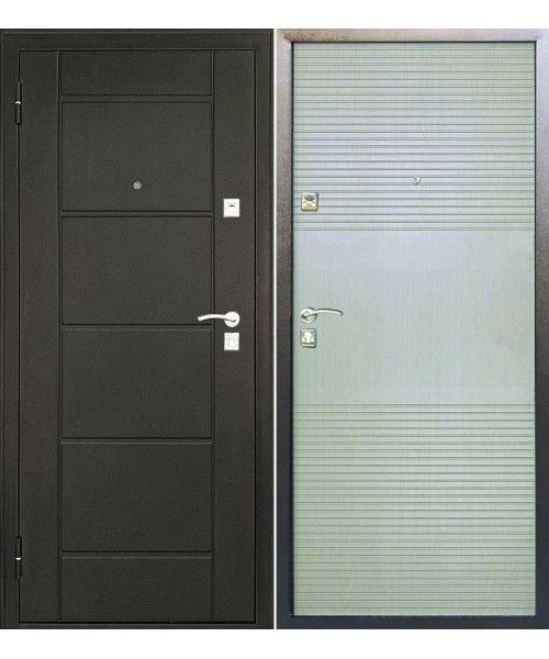 Двери металлические 2050х860х68 ФОРПОСТ 78 Беленый дуб (левая) сталь 1,0мм, МДФ панель 6 мм, 2 конт