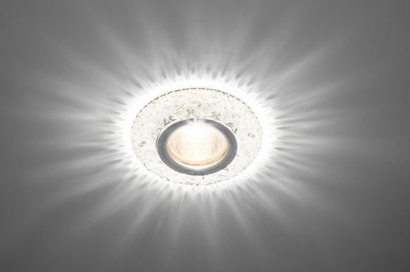 Светильник потолочный CRYSTAL LED 14 с диодной подсветкой, ограненное стекло, МR16, прозрачный