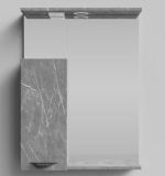 Зеркало-шкаф Марко 60 см ЛВ Мрамор серый софт тач (600х160х800)